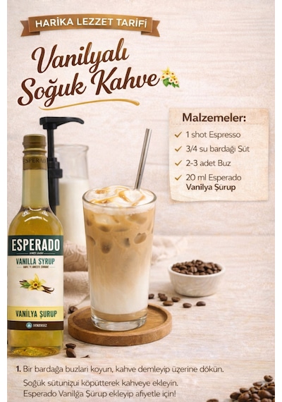 Şekersiz Sugar Free Vanilya Karamel Aromalı Kahve Şurubu 750 Ml X 2 Adet Diğer