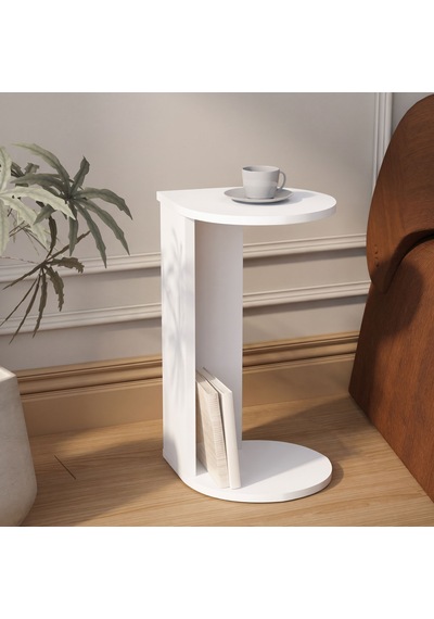 İnarch Dizayn Drop Modern Tasarım Yan Sehpa Kompakt Ve Ergonomik Yan Masa Beyaz