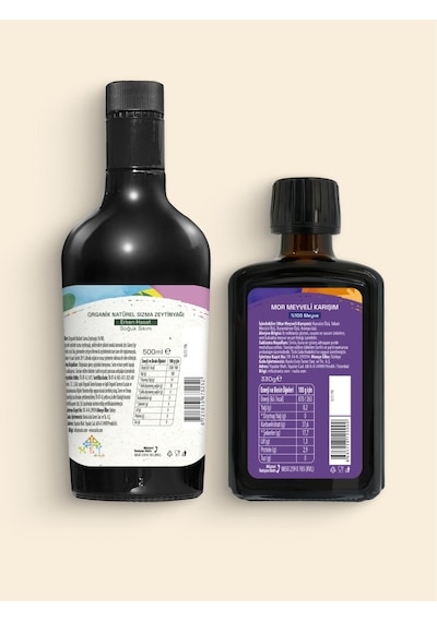 Ravla Mor Meyveli Karışım 330 G + Ravla Organik Zeytinyağı 500 ML Yüksek Polifenol Serisi