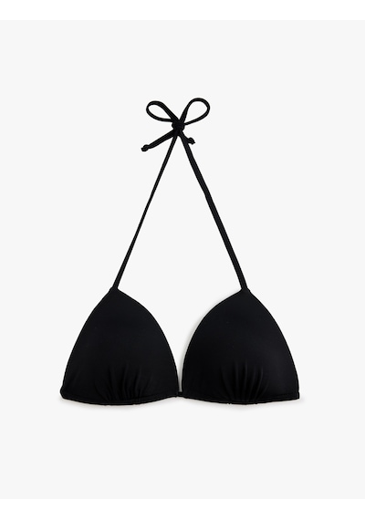 Koton Boyundan Bağlamalı Üçgen Bikini Üstü Siyah 6sak10048mm