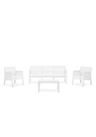 Lara 3+1+1 S Bahçe Balkon Teras Oturma Grubu Mindersiz - Beyaz
