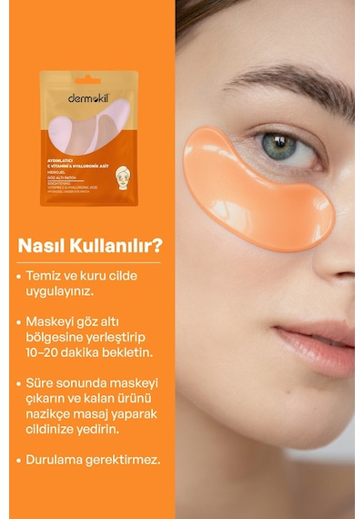 Dermokil Aydınlatıcı C Vitamini & Hayluronik Asit Hidrojel Patch Göz Altı Maskesi
