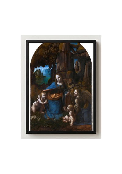 Rönesans Leonardo Kayalıklar Madonnası Çerçevesiz Poster 21x30 Cm A4 Tablo Rönesans Klasik Sanat