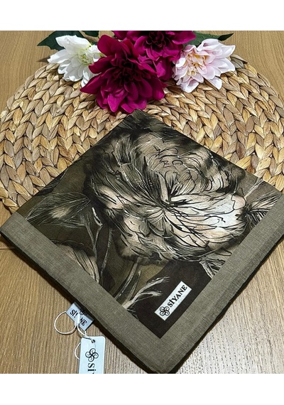 Siyane Scarf Lotus Desen Eşarp 07 haki