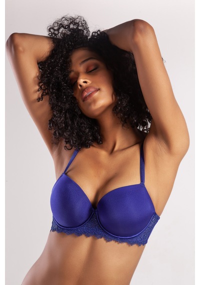 Etiler Collection Golshan Garland Big Size Plunge Bra, Saks Mavi Konforlu Ve Şık Sütyen Çok renkli