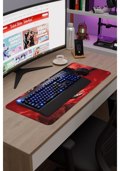 Overlord Kaymaz Dikişli Kauçuk Oyuncu Mousepad V1 - 70x30 Xl Gaming Mouse Pad Fare Altlığı