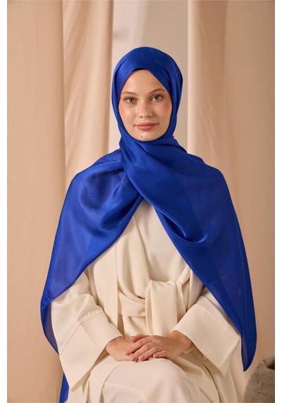 Silk Home Janjan Şal Tek Taraflı Saks Mavi Kendinden Çizgi Dokulu Parlak Yüzeyli 75x190 Çok Renkli
