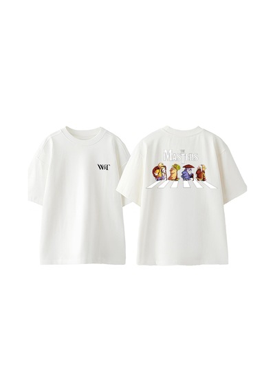 Thewert The Masters Tasarım Sırt Baskılı Pamuk Beyaz Oversize T-shirt