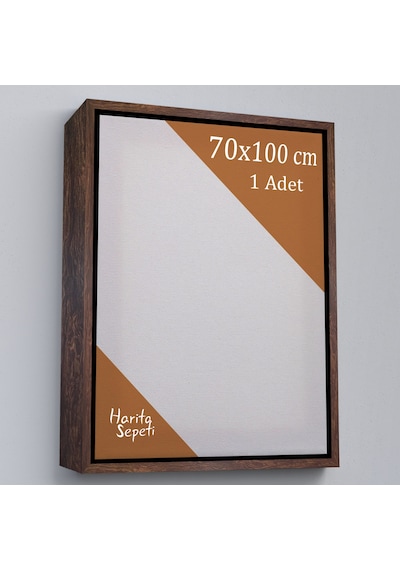 Kahverengi Çerçeveli Tuval 70 x 100 CM Yatay & Dikey Profesyonel %100 Pamuk Boş Tablo