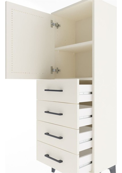 Arges Dolap 2 Raflı 4 Çekmeceli Tek Kapaklı 44x30x134 Aytaşı-... Aytaşı