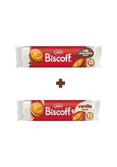 Biscoff Vanilya Ve Çikolata Kremalı Sandviç Bisküvi 2'li