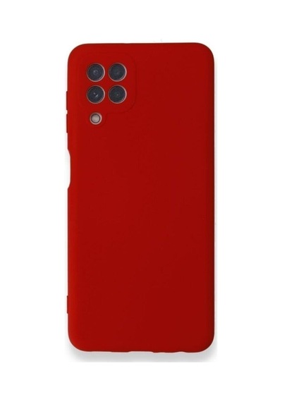 Samsung Galaxy M22 Ile Uyumlu Kılıf Lansman Kapak Içi Kadife Doku Kamera Korumalı Silikon Kırmızı