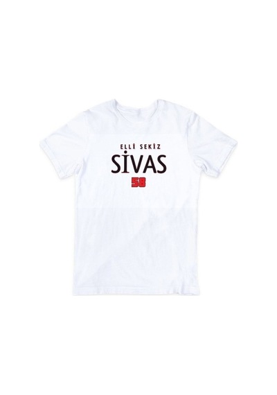 Alpşan Ticaret 58 Sivas Temalı Yiğido Baskılı T-shirt Beyaz