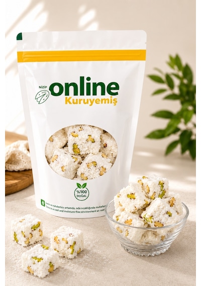 Online Kuruyemiş Hindistan Cevizli Duble Antep Fıstıklı Lokum 1000 Gr