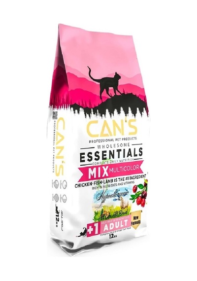 Can S Cat Essentials Mix Multicolor Tavuklu Balıklı Kuzulu Kedi Maması 12 Kg