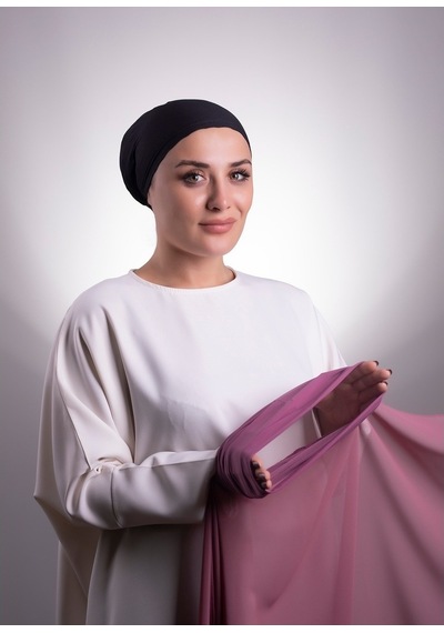 Hürrem Bone Fuşya Pratik Hazır Geçmeli Şal Şifon Boru Boneli 3001_20
