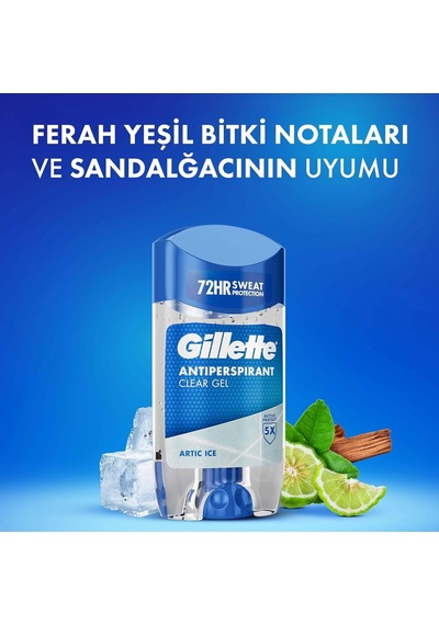 Gillette Arctic Ice Terlemeyi Önleyici Şeffaf Jel Deodorant 70 Ml
