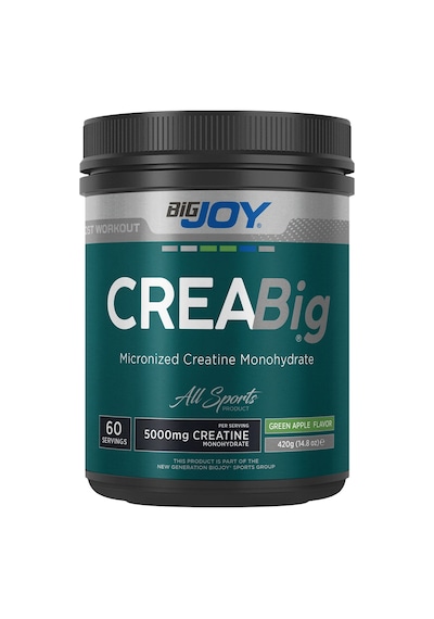 Bigjoy Creabig %100 Mikronize Kreatin Monohidrat Yeşil Elma Aromalı 420g 60 Servis Aromasız
