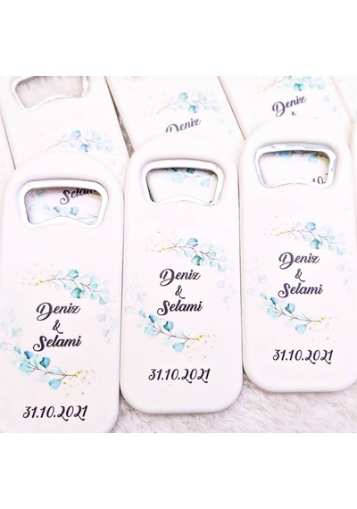 Baskılı Dikey Açacak Magnet 4,5x10,5 Cm Uv Nikah Şekeri (30 Adet)