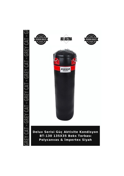 Delux Serisi Güç Aktivite Kondisyon Bt-130 135x35 Boks Torbası Polycanvas & İmpertex Siyah