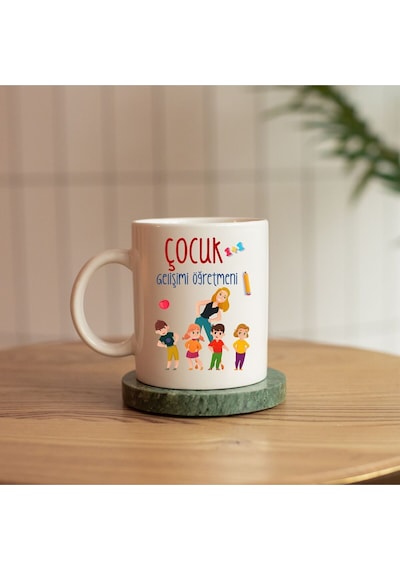 Çocuk Gelişimi Öğretmenı Öğretmenler Günü Hediyelik Baskılı Kupa Beyaz