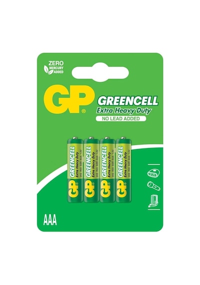 Batteries Gp24g Greencell R03/1212/aaa İnce Pil, 1.5 Volt, 40'lı Kutu, Yeşil/sarı/beyaz