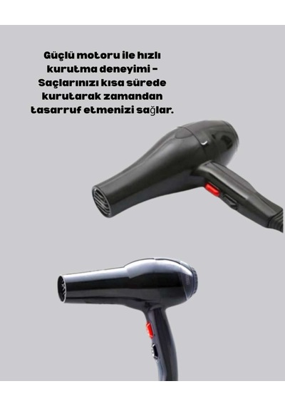 2200w Güçlü Fön Makinesi Tüm Saç Tipleri İçin Profesyonel
