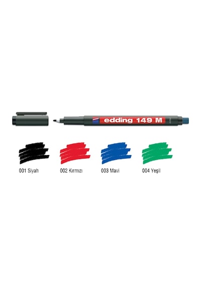 Edding Asetat Kalemi Permanent M Seri 1.0 Mm Siyah 149 M Çok Renkli