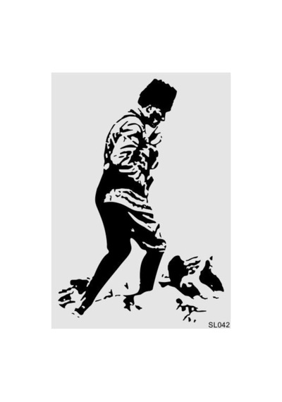 Kk Swords Stencil Tasarım Sl042 Atatürk Kocatepe De - Dekoratif Duvar Ve Eşya Boyama Şablonları 21x30 Cm