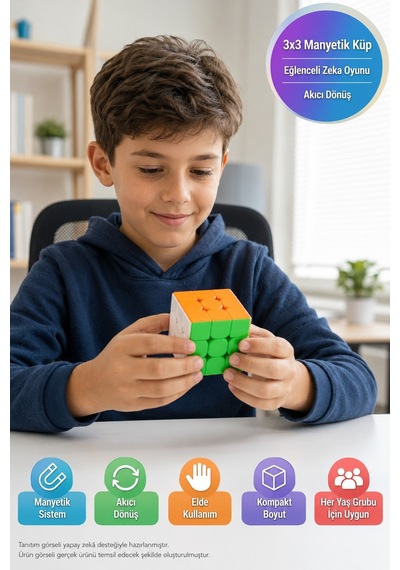 Manyetik 3x3 Zeka Küpü Young Joe Tic Tac Yj8422 Stickerless Speed Cube Hız Ve Beceri Oyunu 5.6 Cm