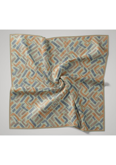 Silk Home Soft Eşarp 73096-25 Su Yeşili, Soluk Turuncu, İndigo, Gül Kurusu