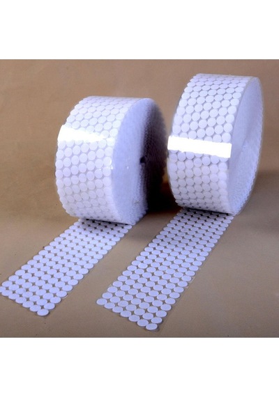 3000 Adet 1,5 Cm Beyaz Yuvarlak Kesim Cırt Bant, Arkası Yapışkanlı Para Para Dişi-erkek Takım