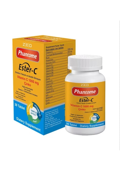 Phantom Ester-c Vitamin C 1000 Mg Çinko Vitamin D 30 Tablet