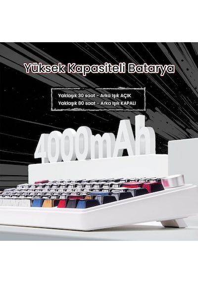 Aula F75 Max Mekanik Gaming Oyuncu Klavyesi Tkl Rgb Graywood V4 Switch Kablosuz Makrolu Hot Swap Türkçe Q Comic 14413384