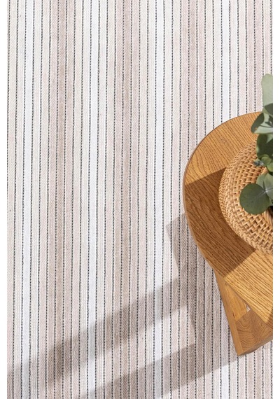 Stripe Krem Kilim Kaymaz Taban Salon Oturma Odası Antre Halısı 33014a, 120 X 180 Çok Renkli