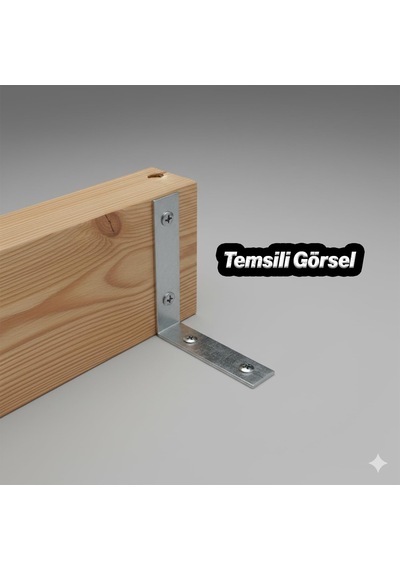 25 Adet Metal Köşebent 65x65x15 Mm İnce L Demiri Gönye Mobilya Duvar Sabitleme Bağlantı Aparatı 2 Adet Beyaz Kapı Stoperi Model