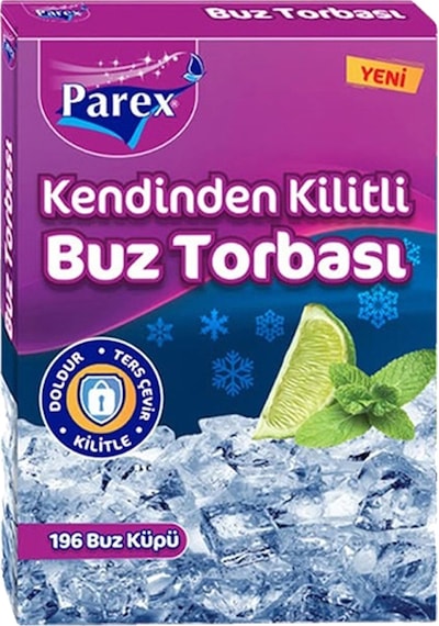 Kendinden Kilitli Buz Torbası 196 Buz Küpü 12 Paket 1 Koli