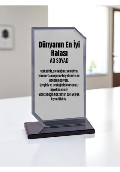 Plaket Isme Özel Halaya Ödül Başarı Hediyesi