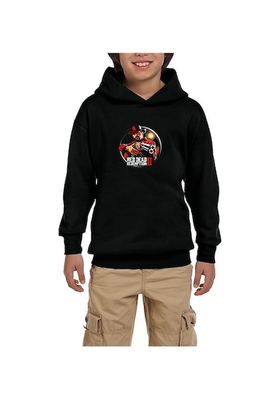 Zepplin Giyim Red Dead Redemption 2 Classic Siyah Çocuk Kapşonlu Sweatshirt Siyah