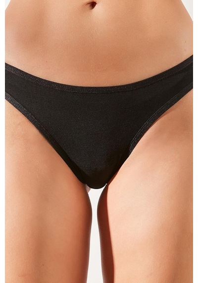 5'li Paket String Külot, Kadın Altın - Siyah