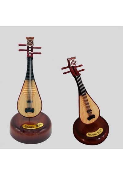 Ud Figürlü Ahşap Görünümlü Müzik Kutusu Dekoratif Melodili Tasarım