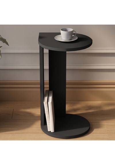 İnarch Dizayn Drop Modern Tasarım Yan Sehpa Kompakt Ve Ergonomik Yan Masa Antrasit