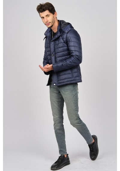 Daynax Erkek Kapüşonlu Mont 4927100 Indigo-Indigo İndigo