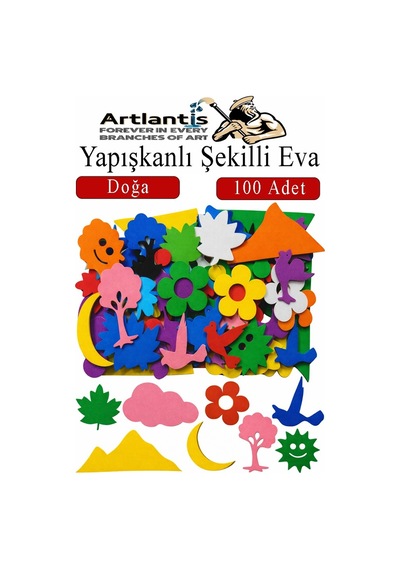 Şekilli Eva Yapışkanlı Doğa 100 Lü 1 Paket Kendinden Yapışkanlı Eva Sticker Okul Öncesi Kreş Ana Sınıfı