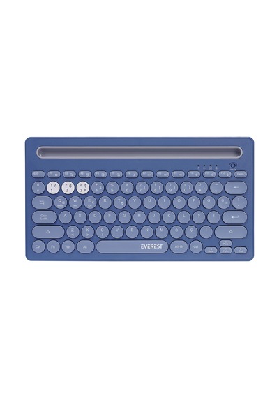 Kb-bt84 Bluetooth 5.0 Ultra İnce+şarjlı Q Mac/win/android/ıos Tv-telefonlara Uyumlu 10 Metre Mesafeli Sürekli Kullanımda 2.5 Saat Şarjlı Tüm Akıllı Cihazlara Uyumlu Kablosuz Klavye Mavi/gri