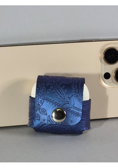 Gogo Hakiki Deri Apple Uyumlu Airpods 4.nesil Kılıf Lacivert