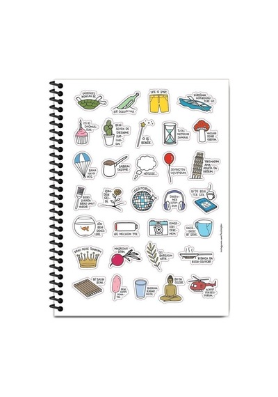 18.5x25 Çizgili Defter - Küreğinin Götürdüğü Yere Git Mavi Çok Renkli