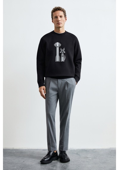 Lufian Alfred Erkek Sweatshirt Siyah Siyah 112030203100100