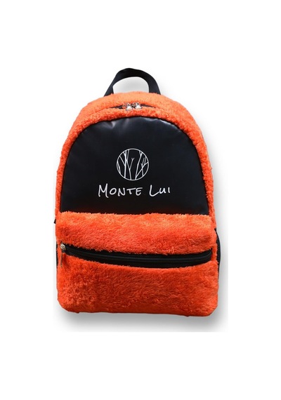 Monte Lui Mnt3637 Peluş Sırt Çantası Turuncu Siyah