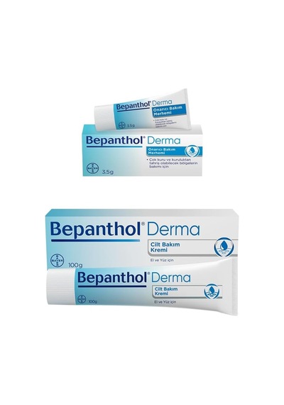 Bepanthol Derma Cilt Bakım Kremi 100 Gr + 5 Adet Onarıcı Bakım Merhemi 3,5 Gr